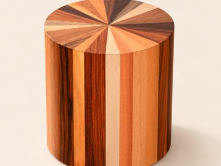 Rosewood Inlay End Table (Round)