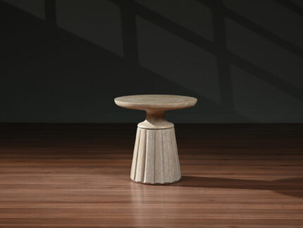 Travertine Stone Round End Table