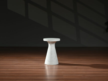 White Marble End Table