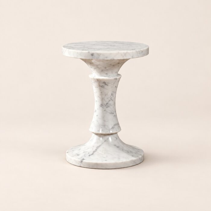 White_Marble_End_Table_Pedestal_Studio