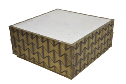 Brass Cladded Cocktail Table with Stone Top