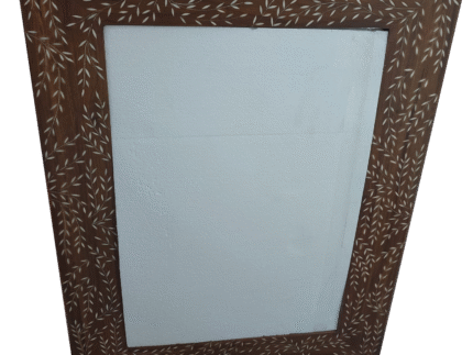 Teakwood Mirror Frame with Bone Inlay