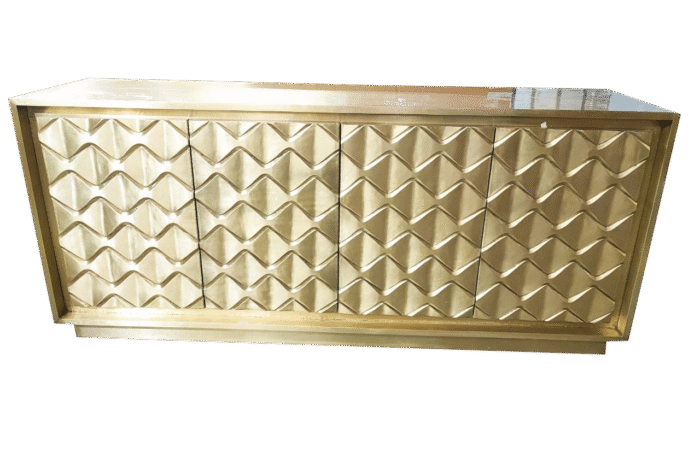 Modern gold sideboard with geometric patterns design
