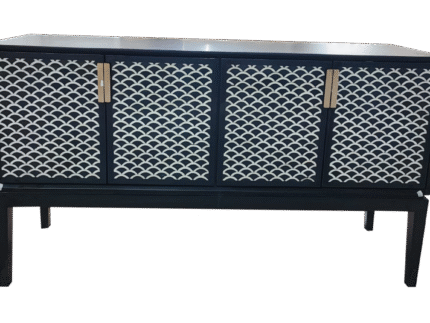 Black and white patterned sideboard with doors
