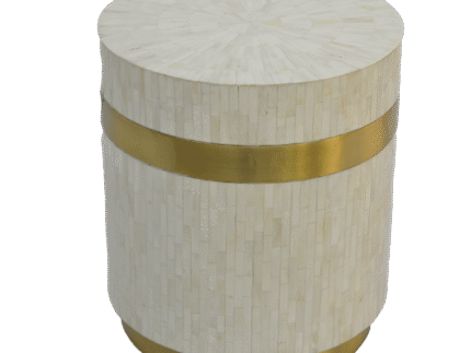 Bone Inlay Brass Cladded End Table