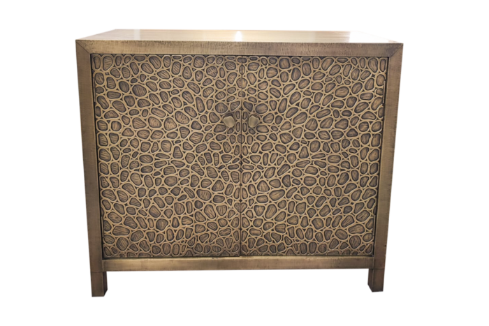 Stylish wooden cabinet with decorative textured design