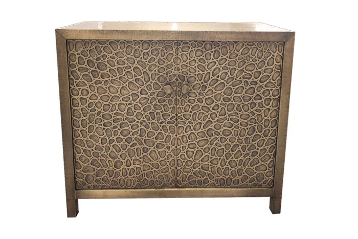 Stylish wooden cabinet with decorative textured design