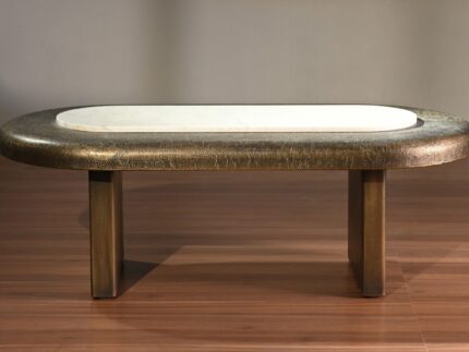 Brass Cladded Coffee Table with Marble Top from Signature living Furniture & Decor