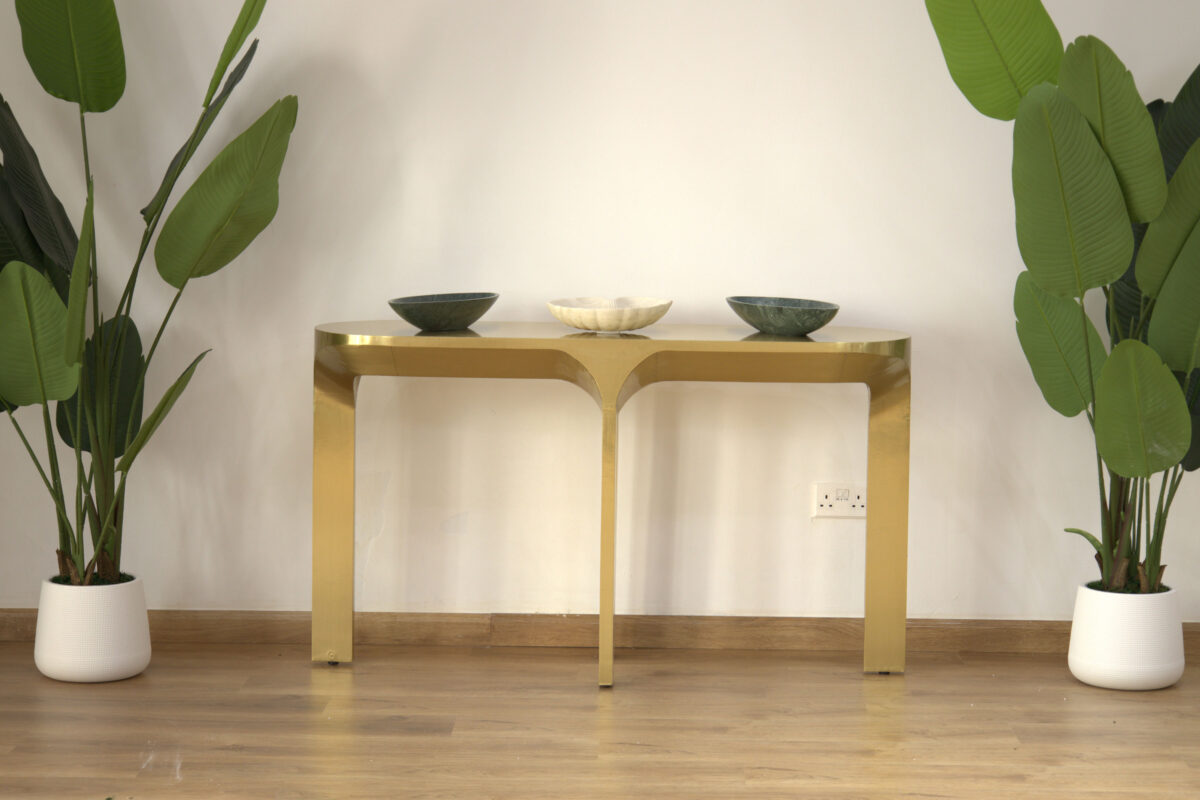 Brass Cladded Console Table - Handcrafted Furniture Dubai