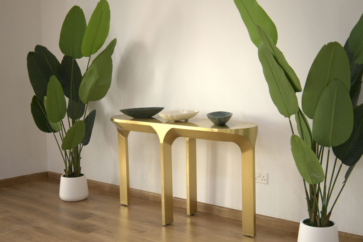 Brass Cladded Console Table - Handcrafted Furniture Dubai