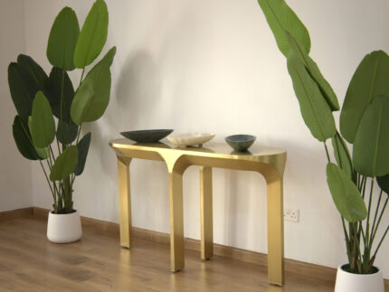 Brass Cladded Console Table - Handcrafted Furniture Dubai