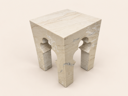 Cream Caraman Stone End Table