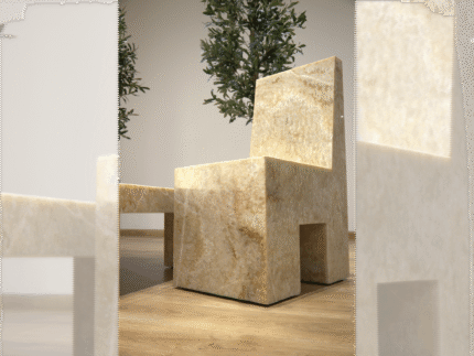 Honey Onyx Stone Chair