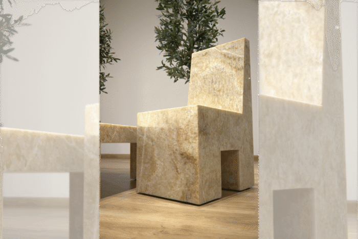 Honey Onyx Stone Chair