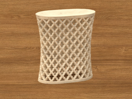 Makrana White Stone End Table