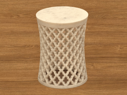 White Marble Jali End Table