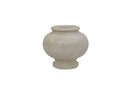 Elegant beige marble vase on black background