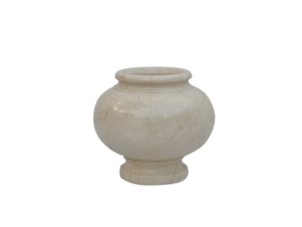 Elegant beige marble vase on black background