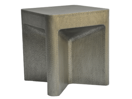 Metal Cladded Hammered End Table