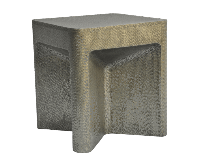 Metal Cladded Hammered End Table