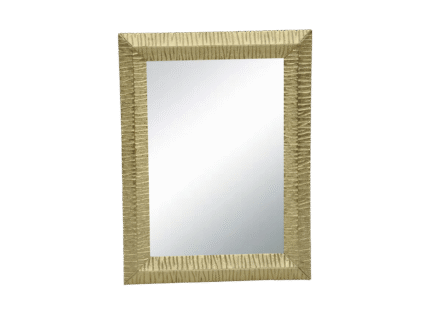 Rectangular mirror with textured wooden frame