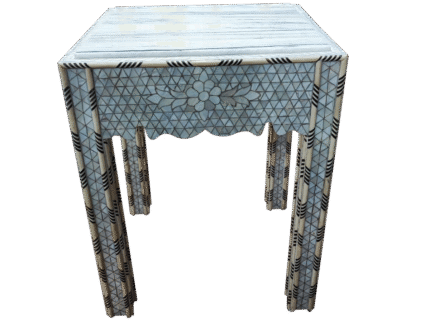 Ornate geometric design wooden side table
