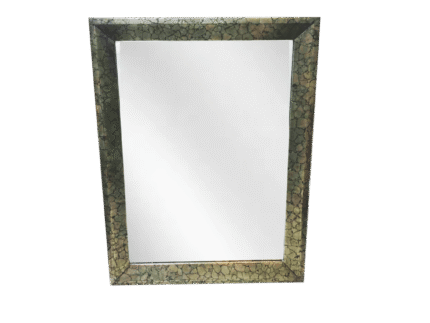 Antique rectangular mirror with ornate frame.