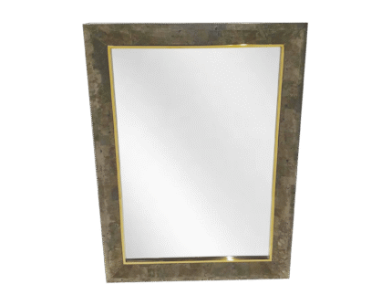Pyrite Stone and Brass Mirror Frame