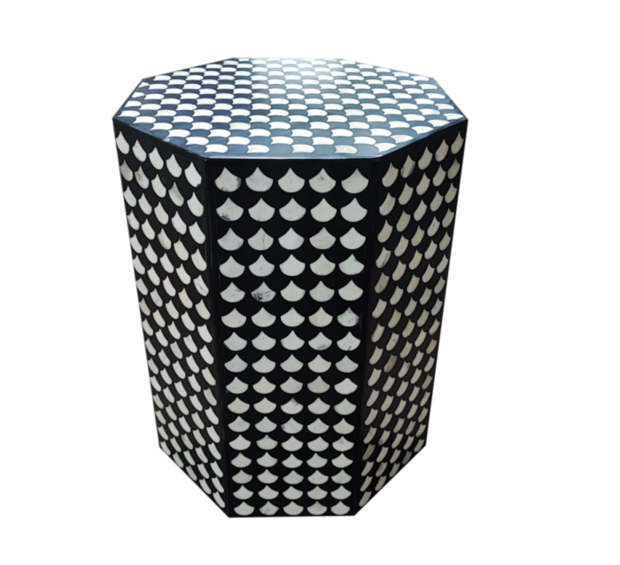 Resin Inlay 3D Design End Table