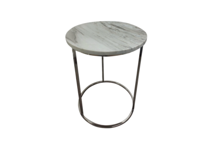 SS Base with Stone Top End Table