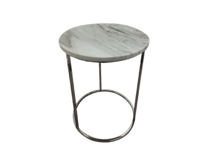 SS Base with Stone Top End Table