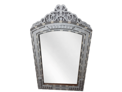 Teakwood Mirror Frame with Mother of Pearl Inlay