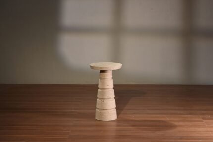 Travertine End Table