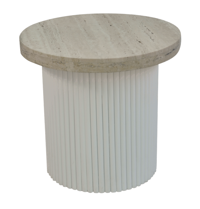 Travertine Stone Top End Table