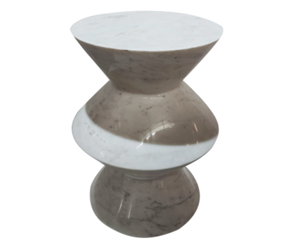White Marble End Table