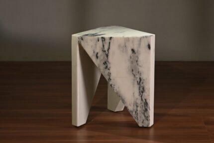 White Marble End Table