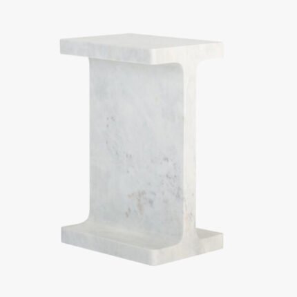 White Marble End Table