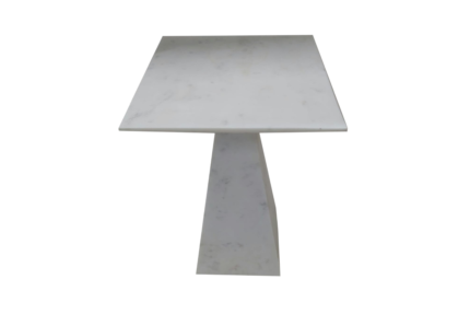 White Stone End Table