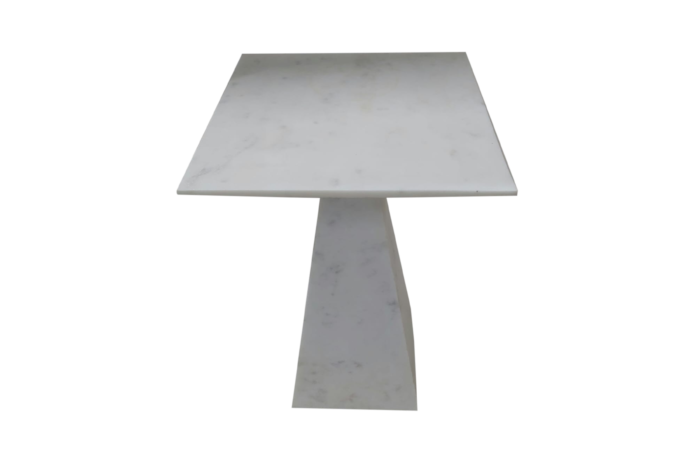 White Stone End Table