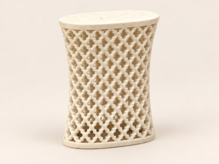 White Marble Stone Jali End Table