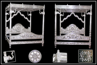 Signature Living Furniture & Decor Dubai | Luxury Silver Bed