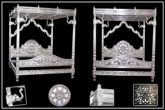 Signature Living Furniture & Decor Dubai | Luxury Silver Bed