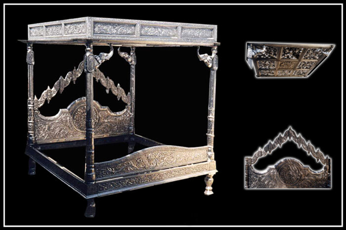 Signature Living Furniture & Decor Dubai | Grand Silver Bed - 066