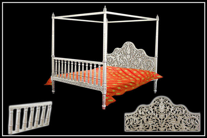 Signature Living Furniture & Decor Dubai | Silver Bed - 066