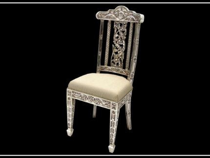 Silver chair by signature living furniture and decor Dubai