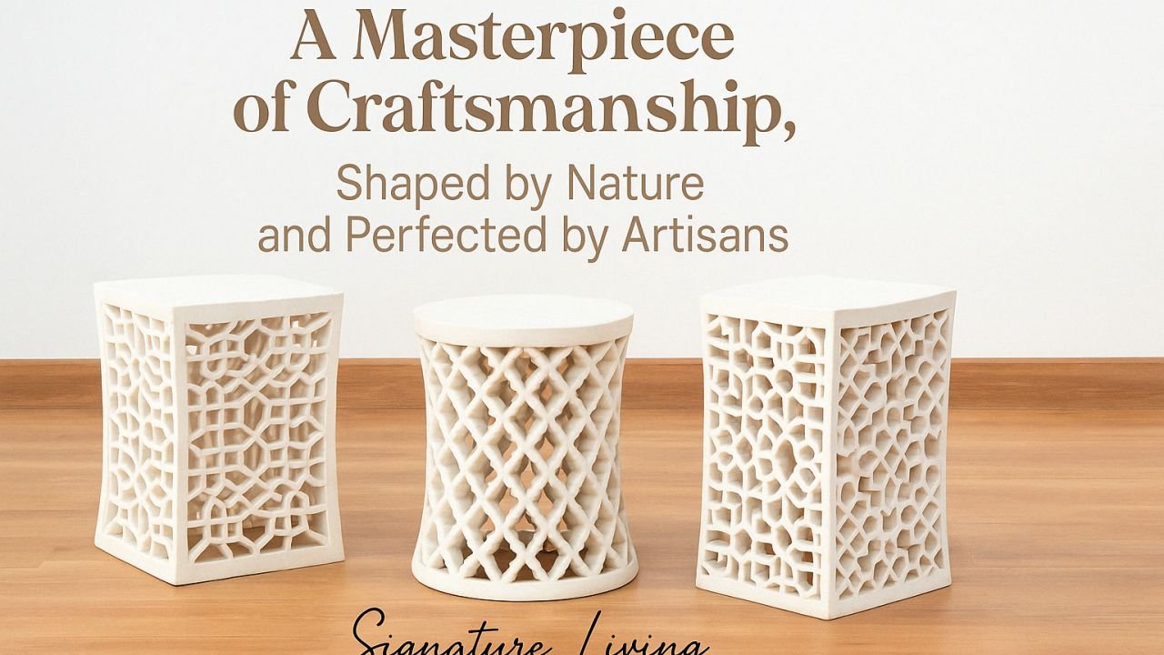 A Masterpiece of Craftsmanship, Shaped by Nature and Perfected by Artisans from signature living furniture and decor